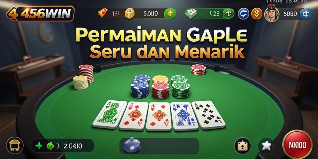 Tampilan gameplay seru dari 456WIN yang penuh strategi Gaple.