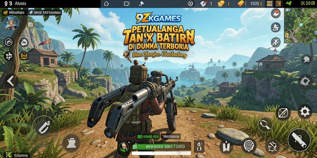 Screenshot gameplay 9ZKGAMES menampilkan petualangan epik dalam dunia terbuka.