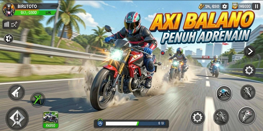 Tampilan menegangkan dari balapan motor di BIRUTOTO.