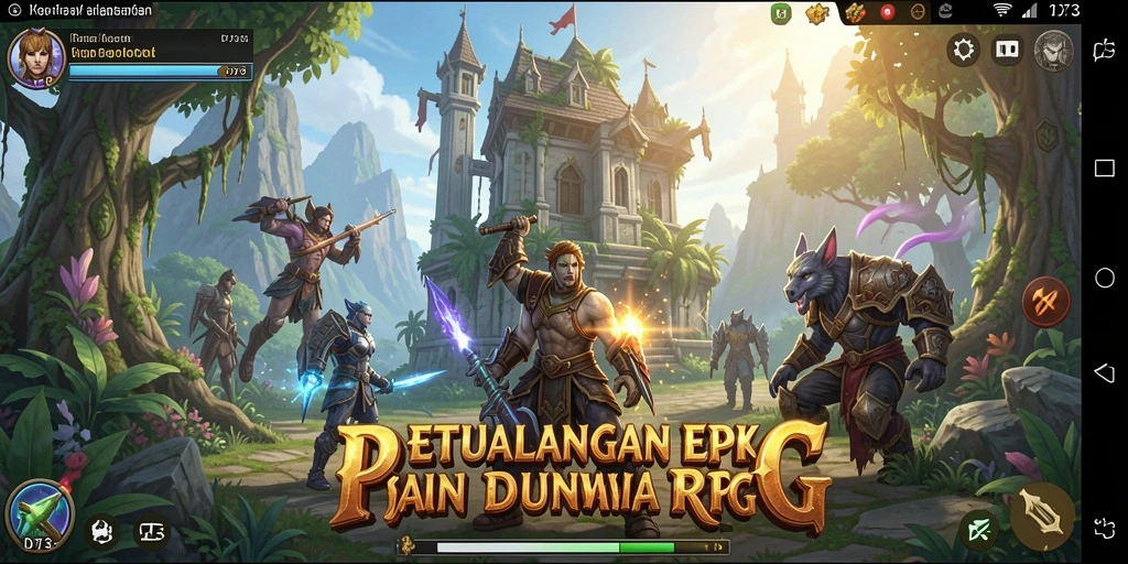 Tampilan gameplay D73 dengan petualangan RPG yang seru.