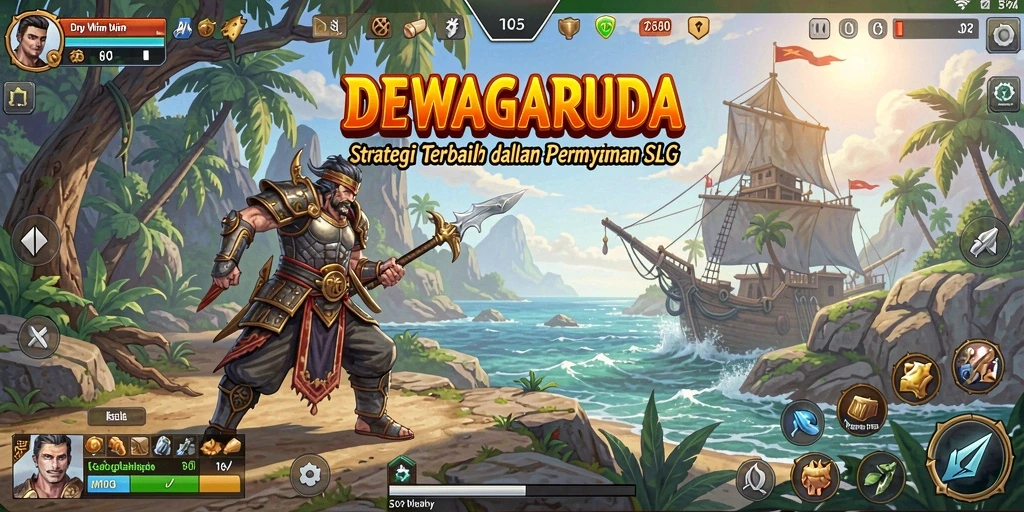 Tampilan gameplay seru dalam DEWAGARUDA dengan pertarungan strategis.