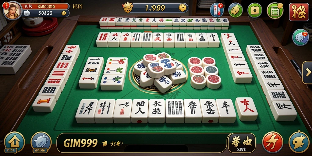 Screenshot gameplay Mahjong GIM999 dengan desain menarik.