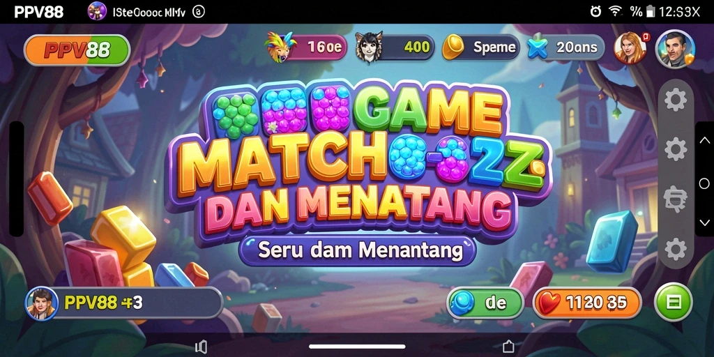 Tampilan gameplay Match-3 yang seru dan mendebarkan di PPV88.