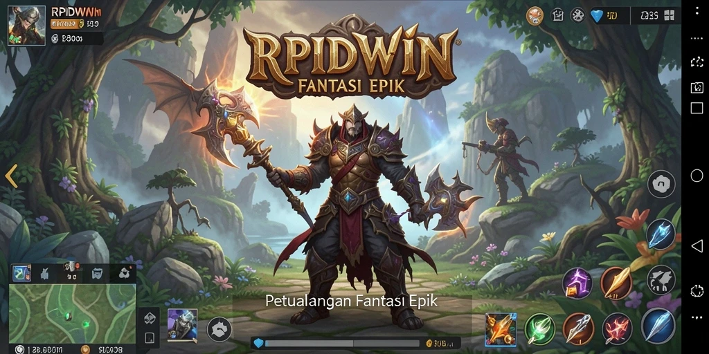 Screenshot gameplay RPIDWIN menampilkan aksi pertarungan yang menegangkan.