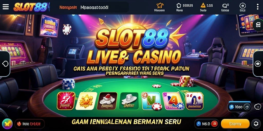 Tampilan utama <strong>SLOT88</strong> menampilkan gameplay Live Casino yang menarik dan interaktif.